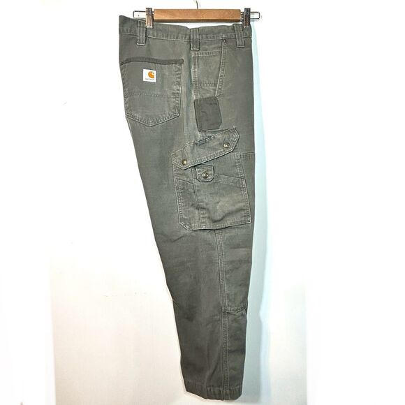 Vintage Carhartt Ripstop Relaxed Fit Green Tactical Cargo Pants 38 - Picture 6 of 10